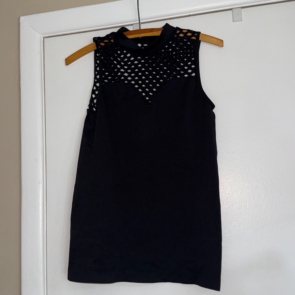 VENUS black Sleeveless Mesh Blouse tank top sleeveless holiday sexy medium
